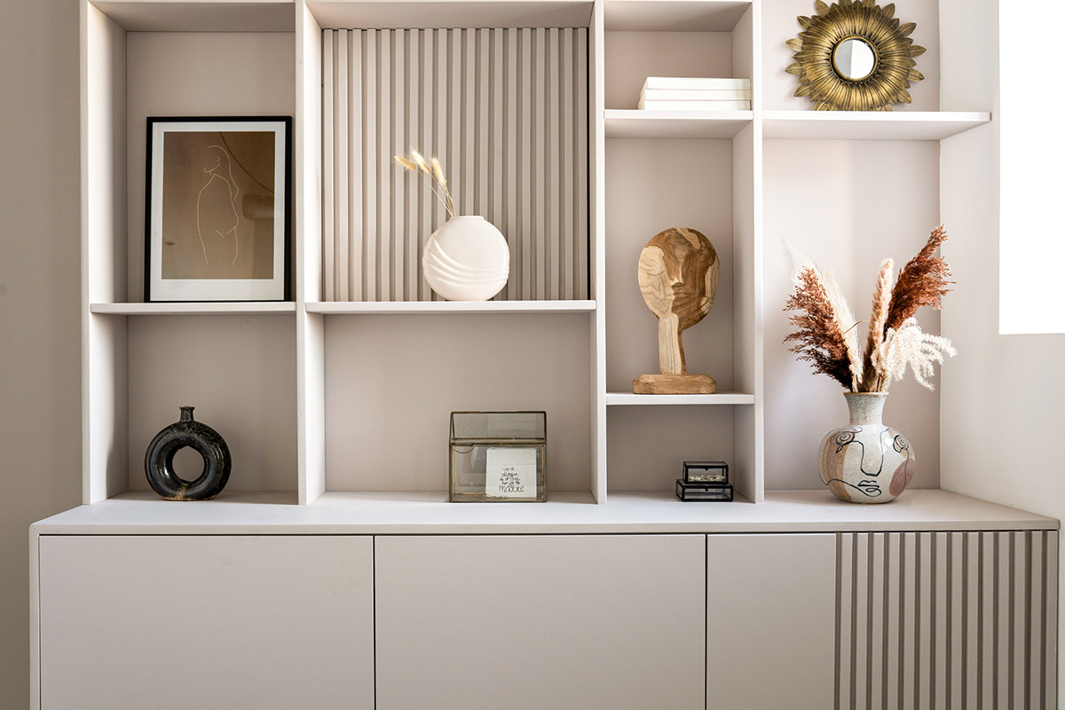 Sculptuur/Beeldjes Woonkamer Grote vloerornamenten Woonaccessoires TV-kast naast het dienblad Standbeeld Decoratieve Ornamenten (Color : A