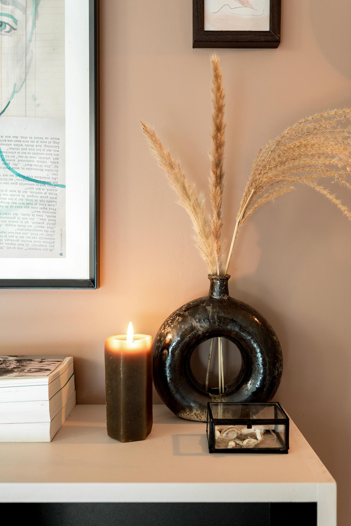 DIY wandlamp bloem spiegel - Tanja van Hoogdalem